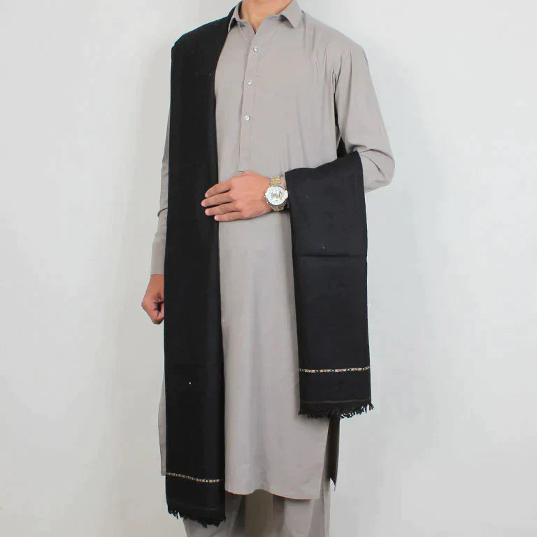 Pure Wool Lightweight Black Shawl